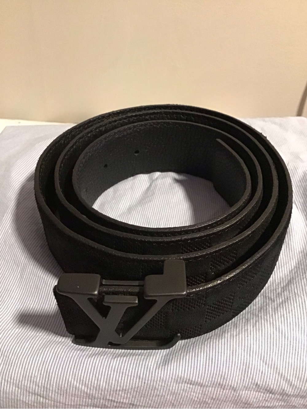 Louis Vuitton Black Damier Canvas LV Buckle Belt